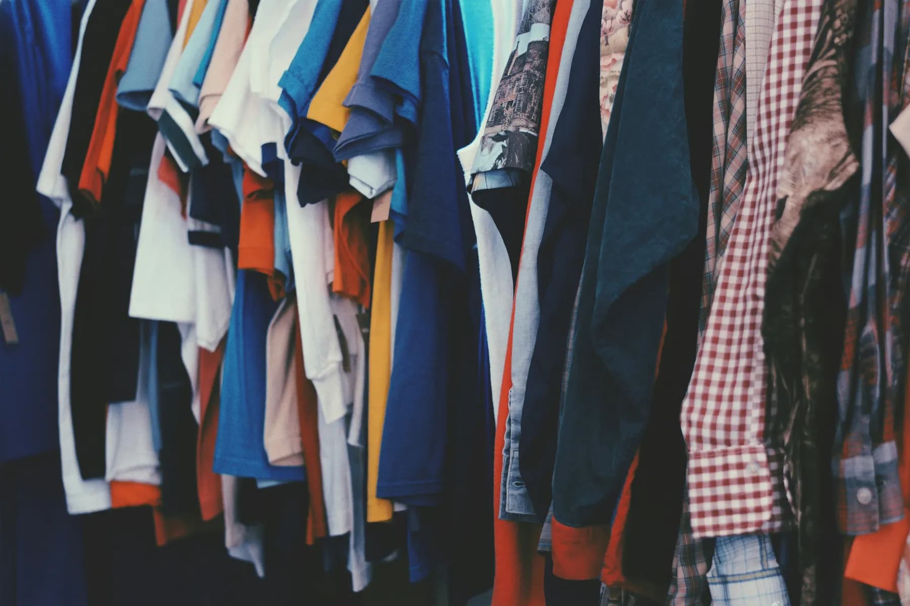Edgy colorful clothing rail